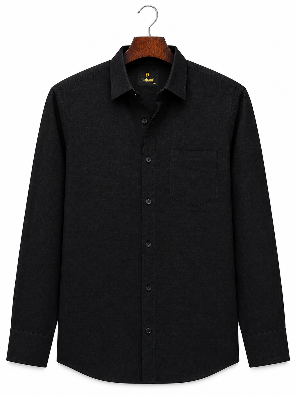 Premium Cotton Linen Shirt –  Black