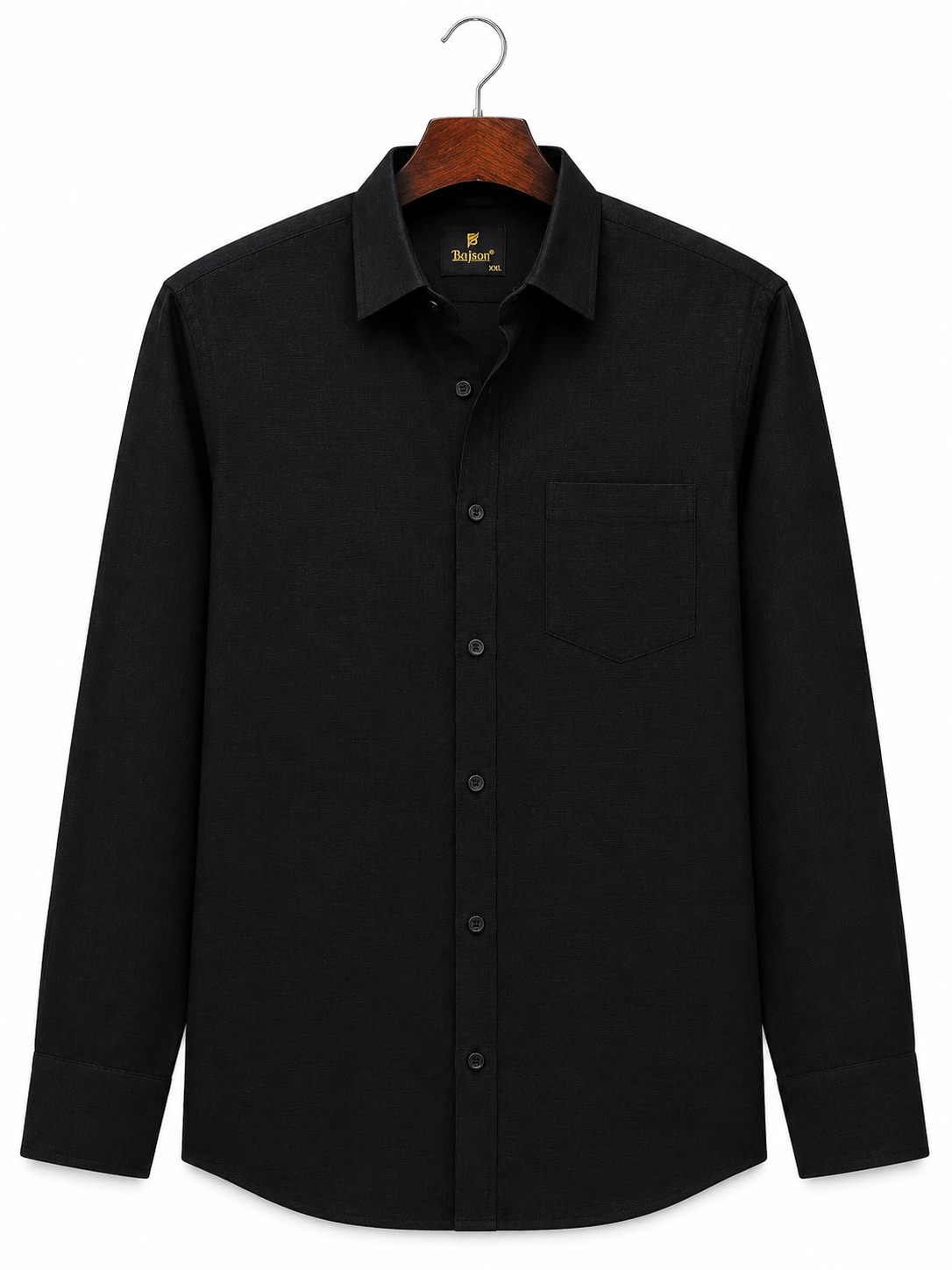 Premium Cotton Linen Shirt –  Black