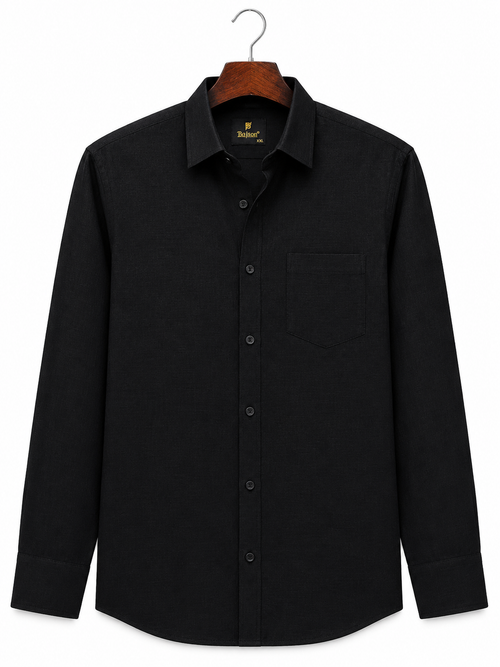 Premium Cotton Linen Shirt –  Black