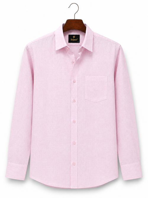 Premium Cotton Linen Shirt – Light Pink