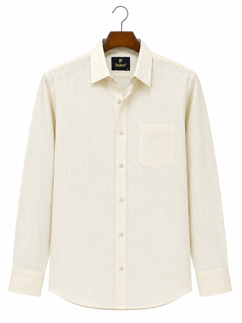 Premium Cotton Linen Shirt – Light Yellow