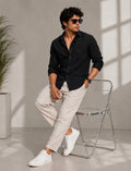 Premium Cotton Linen Shirt –  Black